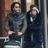 Exclusif - Carlos Leon (ex de Madonna et papa de Lourdes) et sa femme Betina Holte se promènent avec leur nouveau-né Meeka à New York, le 15 mars 2015.