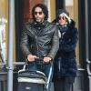 Exclusif - Carlos Leon (ex de Madonna et papa de Lourdes) et sa femme Betina Holte se promènent avec leur nouveau-né Meeka à New York, le 15 mars 2015.