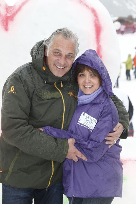 Stéphane Thébaut , Stéphanie Fugain La 8 ème édition de GLISSE EN COEUR pour l'association Laurette Fugain, association qui lutte contre la leucémie au Grand-Bornand du vendredi 20 Mars au dimanche 22 Mars 2015 . 