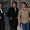 Jean-Luc Lahaye à la sortie du tribunal correctionnel de Paris le 23 mars 2015 où le parquet a requis deux ans de prison avec sursis à son encontre pour corruption de mineur de moins de 15 ans