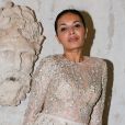 Exclusif - Saïda Jawad pose lors du défilé Atil Kutoglu automne-hiver 2015/2016 à l'ambassade de Turquie à Paris le 18 mars 2015.
