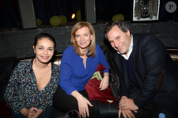 Exclusif - Saïda Jawad, Valérie Trierweiler, Benjamin Patou (propriétaire de l'Arc) - People à la soirée Ladies du jeudi à l'Arc à Paris, le 19 mars 2015.