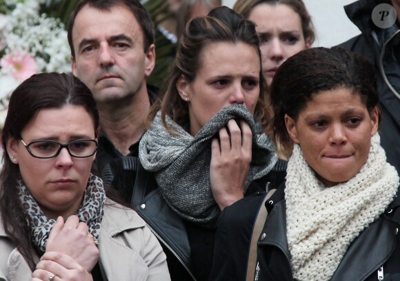 Laure Manaudou et Coralie Balmy lors des obsèques de Camille Muffat en l'église Saint Jean-Baptiste-Le Vœu à Nice, le 25 mars 2015March 9, 2015.25/03/2015 - Nice