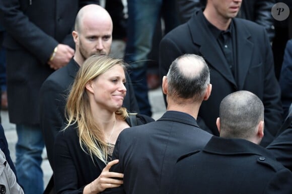 Anne-Flore Marxer lors des obsèques de Camille Muffat en l'église Saint Jean-Baptiste-Le Voeu à Nice, le 25 mars 2015