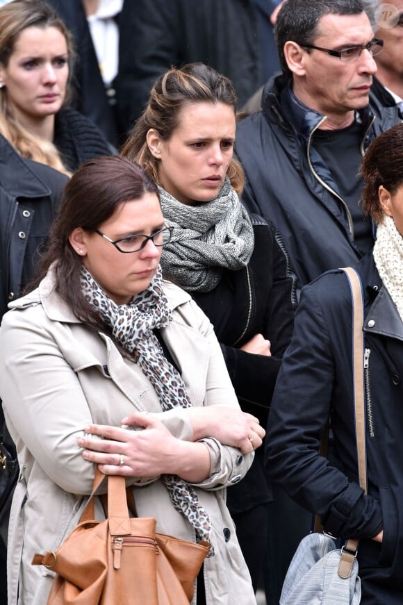 Laure Manaudou lors des obsèques de Camille Muffat en l'église Saint Jean-Baptiste-Le Vœu à Nice, le 25 mars 2015