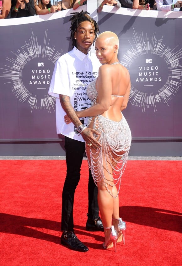 Wiz Khalifa et sa femme Amber Rose aux MTV Video Music Awards 2014 à Inglewood. Le 24 août 2014.