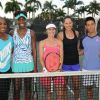 Serena Williams, Venus Williams, Martina Hingis, Ana Ivanovic et Kei Nishikori lors du All-Star Tennis Charity Event au Ritz Carlton de Key Biscayne, le 24 mars 2015