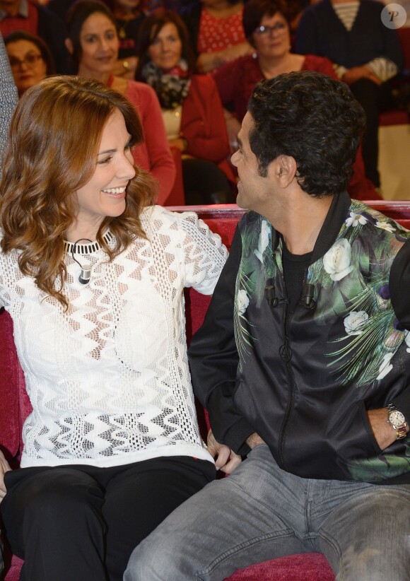 Mélissa Theuriau et Jamel Debbouze - Enregistrement de l'émission "Vivement Dimanche" à Paris le 25 Mars 2015, diffusée le 29 Mars