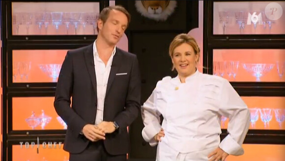 Stéphane Rotenberg et Hélène Darroze dans Top Chef 2015 (épisode 7), le lundi 9 mars 2015 sur M6.