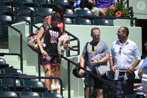 Amélie Mauresmo lors du match entre Andy Murray et Kevin Anderson lors de l'Open de Miami, le 31 mars 2015