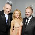 Jean Paul Gaultier, Kylie Minogue et Jean-Paul Cluzel - Vernissage de l'exposition "Jean Paul Gaultier" au Grand Palais à Paris, le 30 mars 2015.