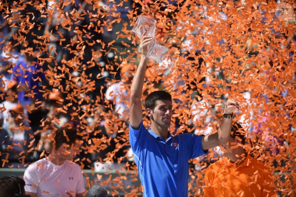Novak Djokovic lors de sa victoire au Masters 1000 de Miami le 5 avril 2015