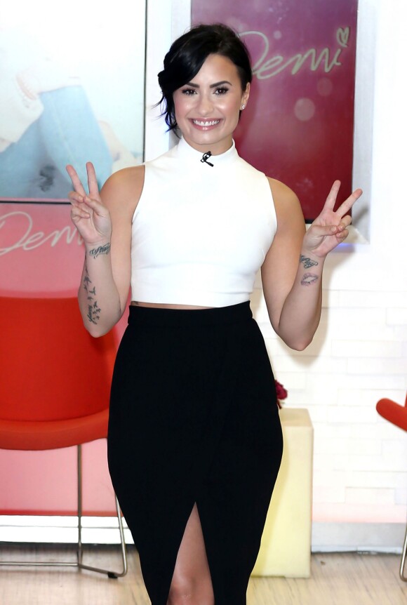 Demi Lovato s'est rendue sur le plateau de l'émission TV "Good Morning America" à New York. Le 12 mars 2015 