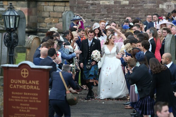 Andy Murray et Kim Sears se marient à la cathédrale de Dunblane en Ecosse, le 11 avril 2015.