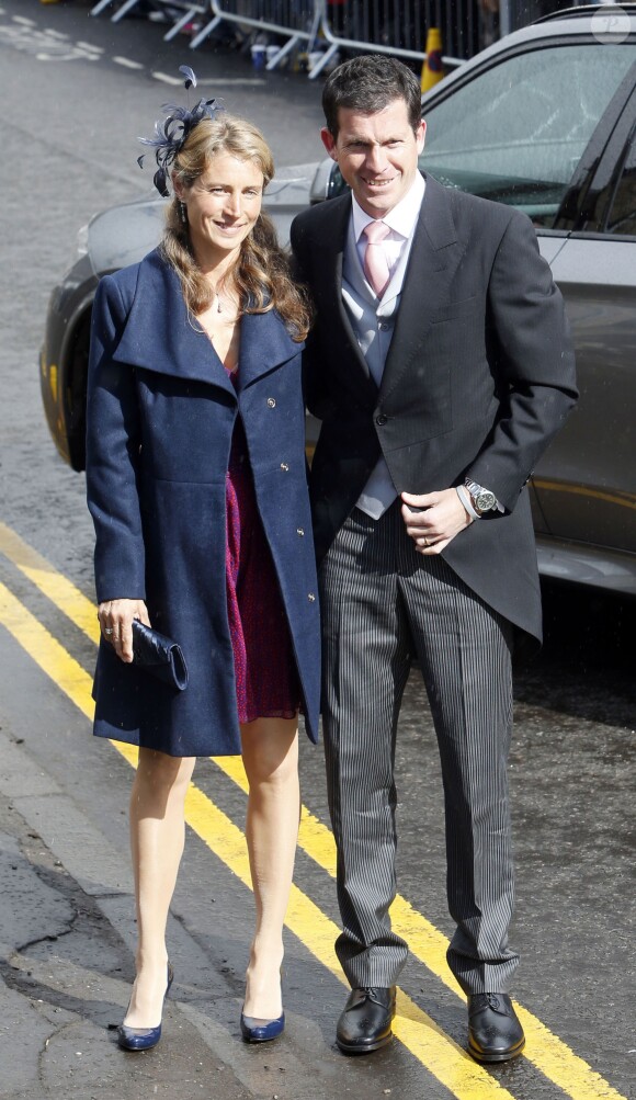 Tim et Lucy Henman au mariage d'Andy Murray et Kim Sears à la cathédrale de Dunblane en Ecosse, le 11 avril 2015.