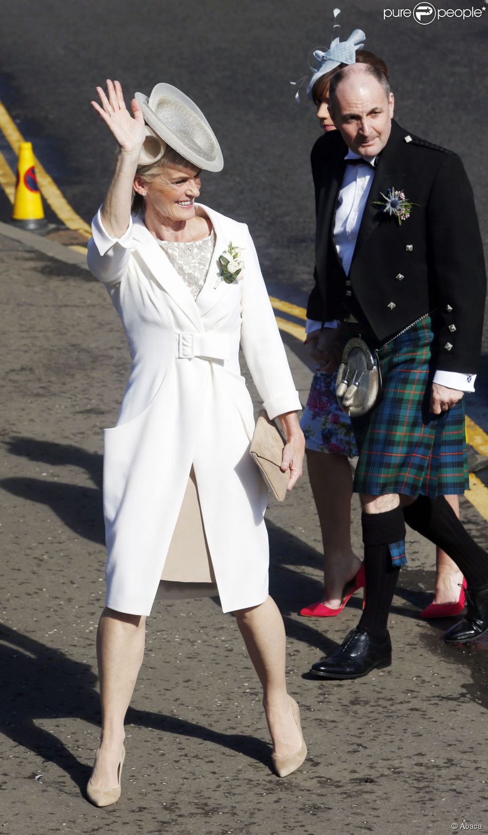 Judy Murray et William Murray au mariage d&#039;Andy Murray et Kim Sears à la cathédrale de Dunblane en Ecosse, le 11 avril 2015.