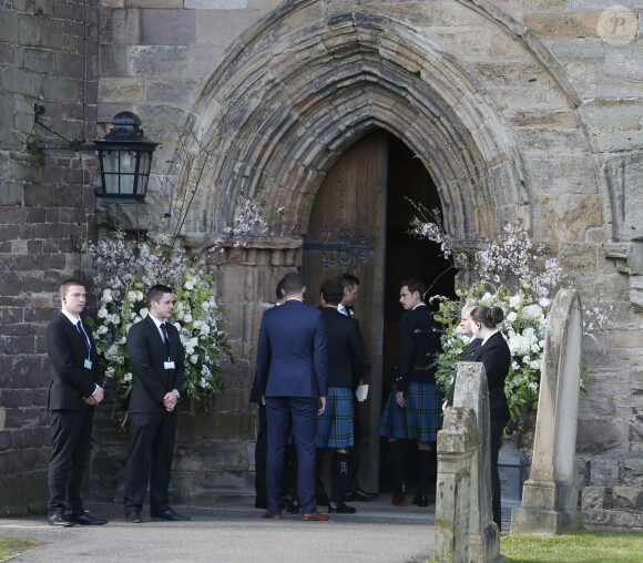 Andy Murray et Kim Sears se marient à la cathédrale de Dunblane en Ecosse, le 11 avril 2015.
