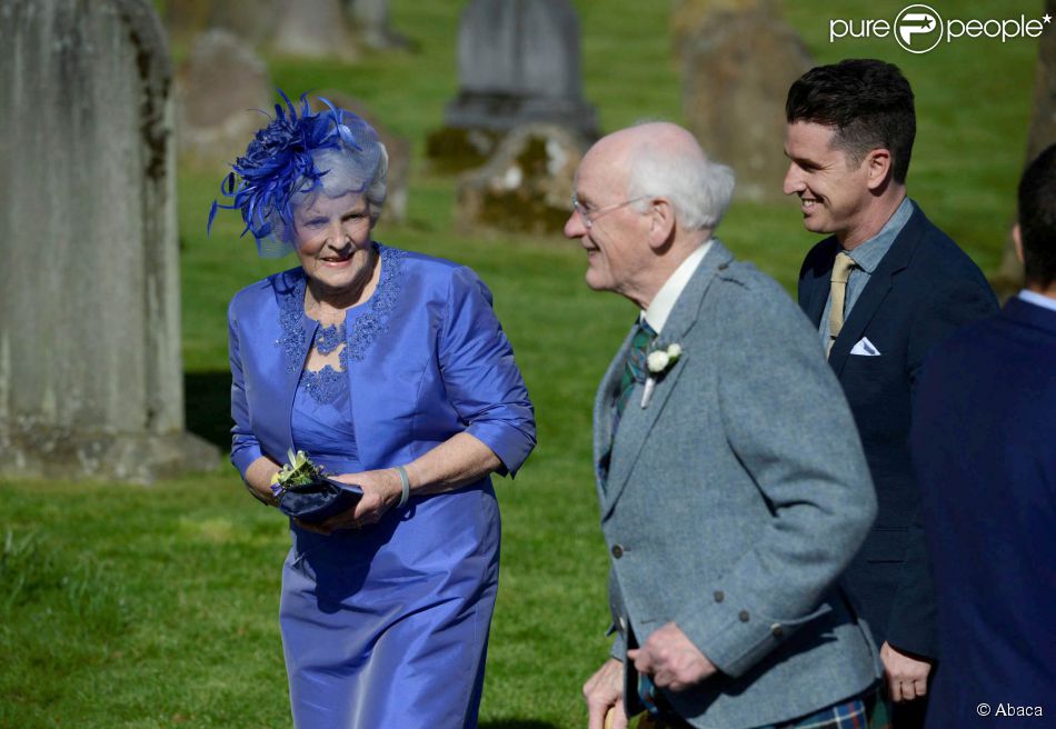 Les grands-parents d&#039;Andy, Shirley et Roy Erskine, au mariage d&#039;Andy Murray et Kim Sears à la cathédrale de Dunblane en Ecosse, le 11 avril 2015.