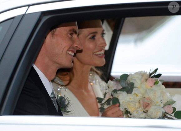 Andy Murray et Kim Sears se marient à la cathédrale de Dunblane en Ecosse, le 11 avril 2015.