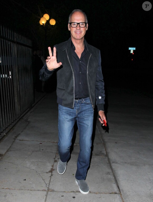 Exclusif - Michael Keaton - Soirée privée au "Lucy's El Adobe Cafe" à West Hollywood, le 9 avril 2015. 
