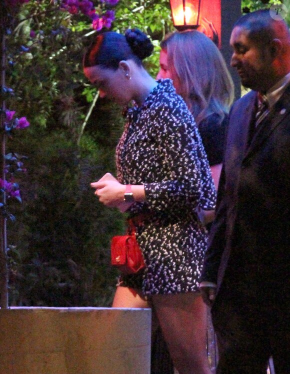 Exclusif - Katy Perry - Soirée privée au "Lucy's El Adobe Cafe" à West Hollywood, le 9 avril 2015. 