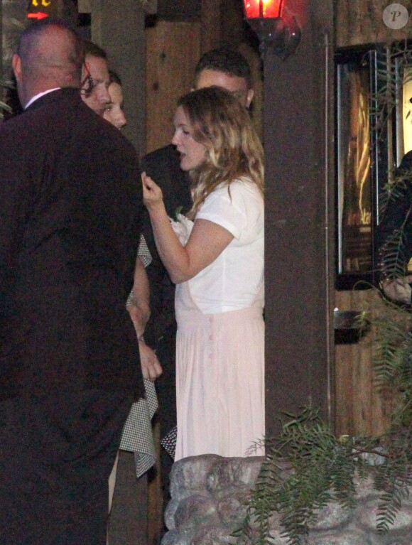 Exclusif - Drew Barrymore - Soirée privée au "Lucy's El Adobe Cafe" à West Hollywood, le 9 avril 2015. 