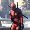 Ryan Reynolds en costume de Deadpool à Vancouver, Canada, le 8 avril 2015