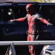 Ryan Reynolds sur le tournage du film "Deadpool" à Vancouver, le 9 avril 2015.