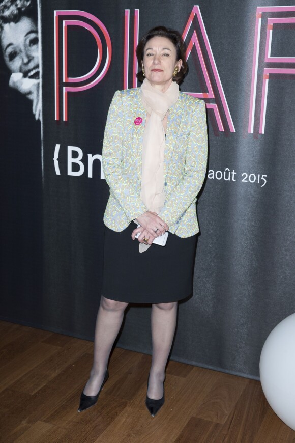 Sylviane Tarsot-Gillery - Photocall de l'exposition "Piaf" à la Bibliothèque nationale de France (BNF) à l'occasion du centenaire de la naissance d'Édith Piaf à Paris le 14 avril 2015.  