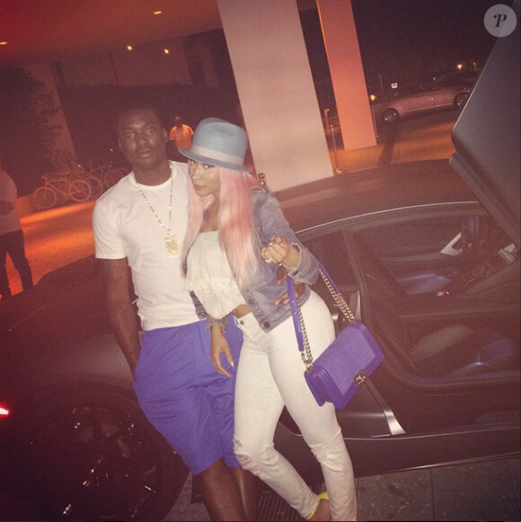 Nicki Minaj et Meek Mill à Miami. Photo publiée le 15 avril 2015.
