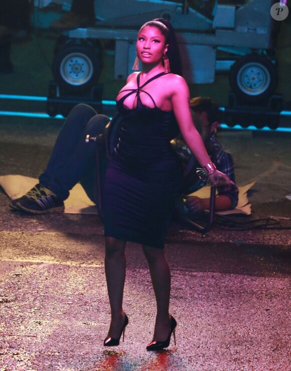 Nicki Minaj en tournage à Los Angeles, le 11 mars 2015.