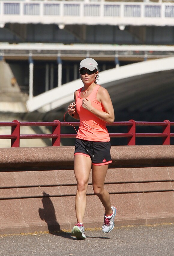 Pippa Middleton s'entraîne, à Londres, le 15 avril 2015.