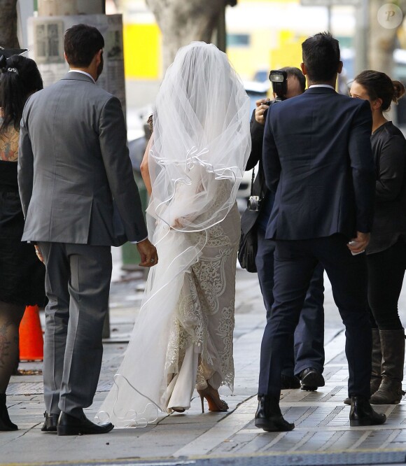 Exclusif - Mariage de David Arquette et Christina McLarty à Cicada, Los Angeles, le 12 avril 2015.