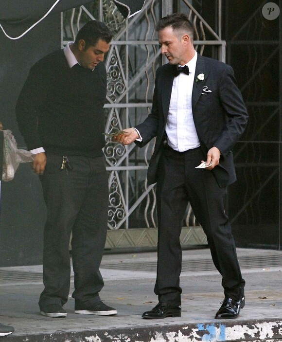 Exclusif - Mariage de David Arquette et Christina McLarty à Cicada, Los Angeles, le 12 avril 2015.