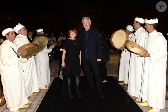 Alan Rickman et sa compagne Rima Horton - Dîner Dior lors du 14ème festival international de Marrakech, le 7 décembre 2014. 