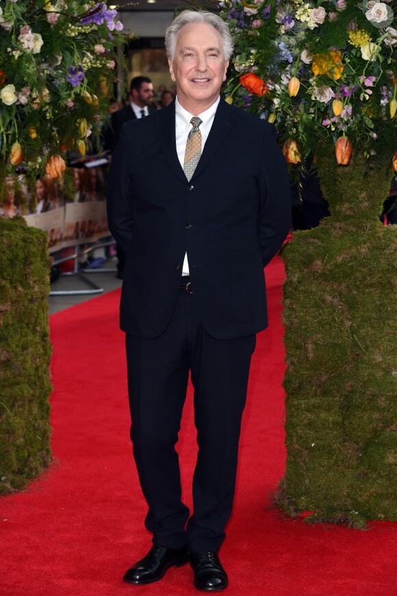 Alan Rickman lors de la première du film "Les Jardins du Roi" (A Little Chaos) au Odeon Kensington à Londres, le 13 avril 2015. 