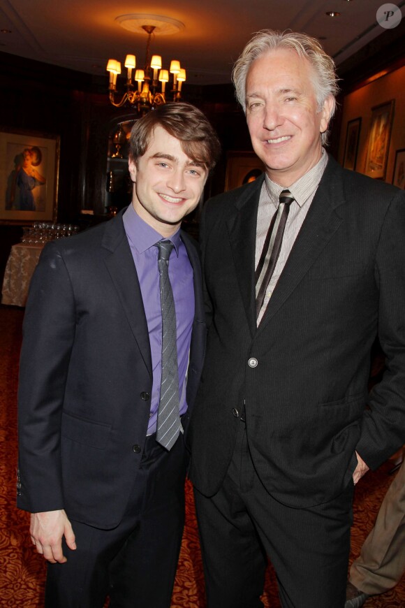 Daniel Radcliffe et Alan Rickman lors d'un déjeuner pour 'Harry Potter and the Deathly Hallows Part 2', au Club 21 de New York le 21 novembre 2011
