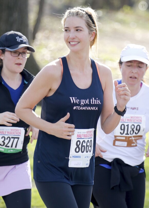 Exclusif - Ivanka Trump lors du semi-marathon de New York, le 19 avril 2015