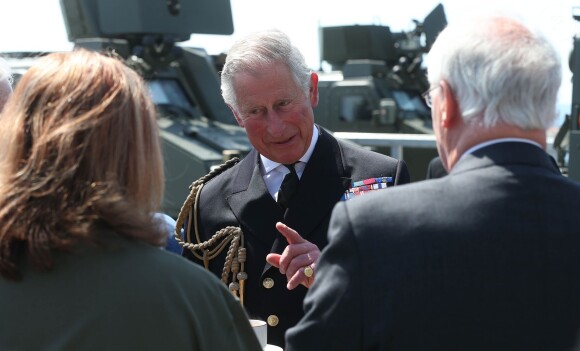 Le prince Charles lors de la réception organisée le 24 avril 2015 à bord du HMS Bulwark dans la péninsule de Gallipoli pour les commémorations du centenaire de la bataille du même nom.