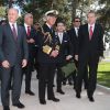 Le prince Charles et le président Erdogan au mémorial d'Abide en Turquie pour le centenaire de la bataille de Gallipoli, le 24 avril 2015.