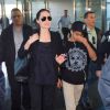 Hollywood Mega Star Angelina Jolie and her eldest Maddox touch down in New York City, NY, USA on April 25, 2015. Photo by GSI/ABACAPRESS.COM26/04/2015 - New York City