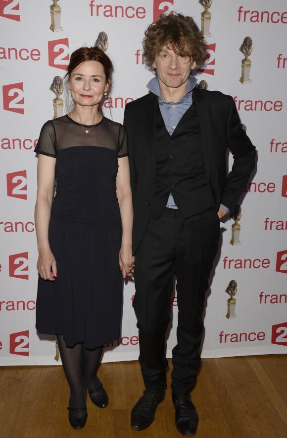 Christelle Reboul et Nicolas Vaude lors de la cérémonie des Molières à Paris le 27 avril 2015
