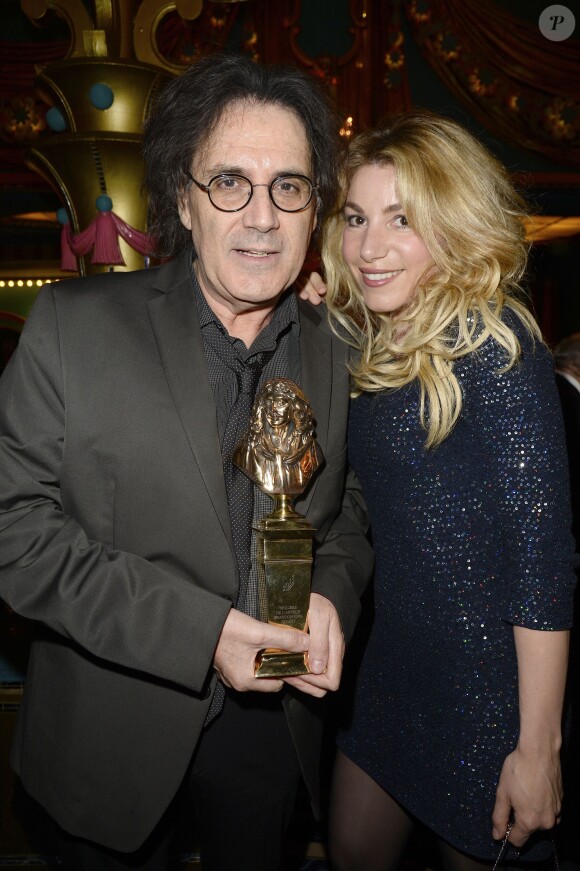 Eric Assous et Lola Bigard lors de la cérémonie des Molières à Paris le 27 avril 2015