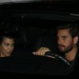 Exclusif - Kourtney Kardashian et son compagnon Scott Disick quittent en voiture la soirée Calvin Klein au Chateau Marmont à Los Angeles, le 23 avril 2015.
