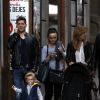 Exclusif - Michael Buble se promène dans les rue de Madrid avec sa femme Luisana Lopilato et son fils Noah, le 27 april 2015