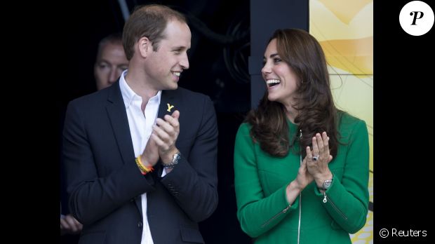Catherine Kate Middleton (la duchesse de Cambridge) et le prince William à l&#039;arrivée de la première étape du tour de France a Harrogate en Angleterre Le 05 Juillet 2014
