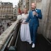 Mariage civil et religieux de Julie Taton et Harold Van Der Straten, à l'hôtel de ville de Bruxelles et à l'église Notre-Dame du Sablon, le 2 mai 2015.