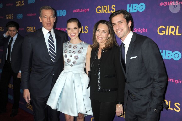 Brian Williams, Allison Williams, Jane Stoddard Williams et Douglas Williams - Premiere de la 3e saison de la serie "Girls" au Jazz au Lincoln Center a New York, le 6 janvier 2014.