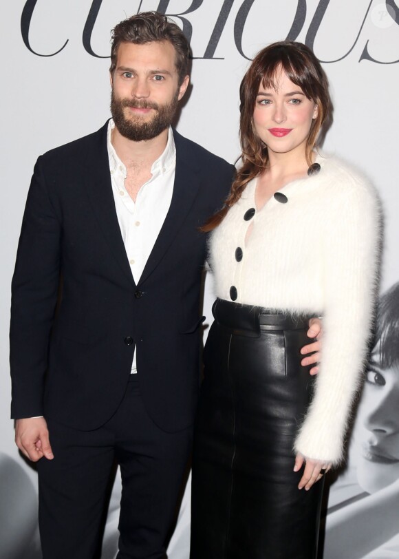 Dakota Johnson, Jamie Dornan - Projection du film "50 nuances de Grey" à New York le 6 février 2015.
