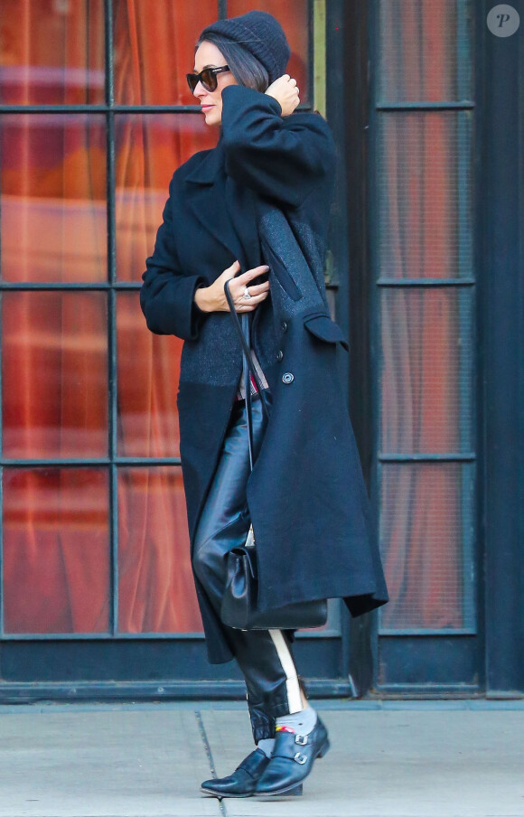 Demi Moore - Exclusif - Demi Moore avec ses filles Tallulah et Scout Willis à la sortie de leur hôtel à New York, le 19 mars 2015  